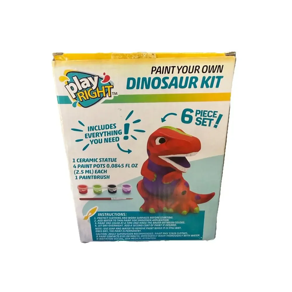 Kids Playroghtnpaint your own ceramic dinosaur 4 Colors